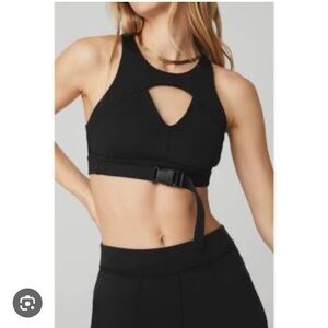 Alo yoga catch the vibe Black Cutout Sports Bra small